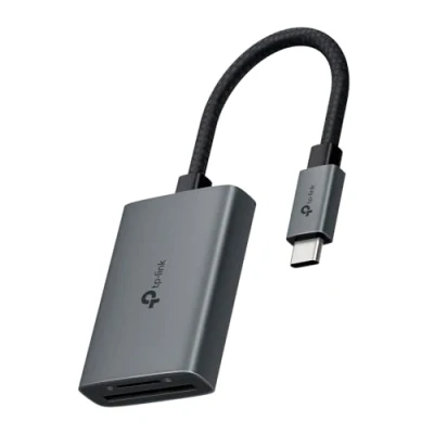 Abbildung von TP Link Speicherkartenleser SD Kartenleser, USB C auf und microSD bis zu 2 TB, 3.0, UHS I 200 MB/s, Gleichzeitiges Lesen Schreiben von Zwei Karten, UA430C