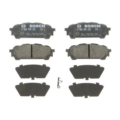 Abbildung von BOSCH 0 986 494 232 Bremsbelagsatz Low Metallic mit akustischer Verschleißwarnung Anti Quietsch Blech, Montageanleitung