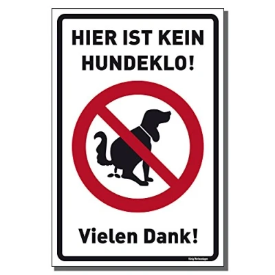 Abbildung von Schild Hier ist kein Hundeklo! weiß stabiles Alu mit UV Schutz 20 x 30 cm Hundehaufen, Hundetoilette Dreifke®