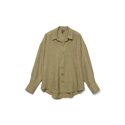 Abbildung von VERO MODA Damen VMMELANEY QUEENY LS Shirt WVN NOOS Hemd, Laurel Wreath/Detail:Melange, Large