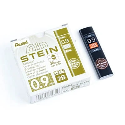 Abbildung von Pentel Ain STEIN C279 Feinmine, 36 Minen je Dose, 0.9 mm, Härtegrad 2B (12 Dosen)