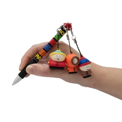 Abbildung von Thumbs up South Park Kugelschreiber mit 2 Sammelfiguren, Stift im Design der Kult Serie, Ideal für Fans