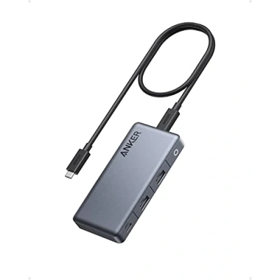 Abbildung von Anker 343 USB C Hub (7 in 1) mit 100W Power Delivery, Dual 4K HDMI Anschlüssen, 1x Upstream Port, 3X 5 Gbps A und Data Ports für Dell Laptop, ThinkPad weitere