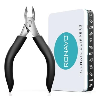 Abbildung von RONAVO Präzision Nagelschere Fussnägel für Dicke/Starke und Eingewachsene Fußnägel Fingernägel, Profi Nagelzange Mit Ultra Wide Jaw Opening Groß Griff ältere Menschen/Herren, Geschenkboxen