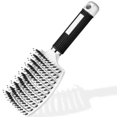 Abbildung von Haarbürste Haarstyling Bürste für Lange Feine Dicke Lockige Haare ohne Ziepen, Profi Entwirrungsbürste Griff, Wildschweinborsten detangler kinder entwirrburste damen herren entwirren