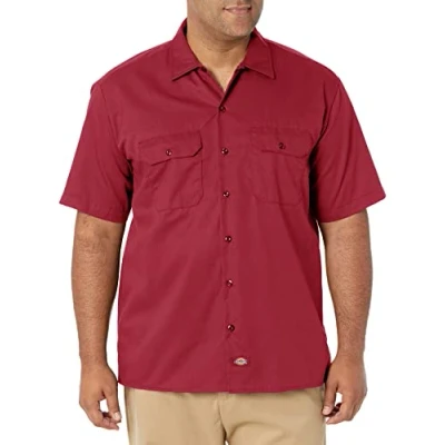Abbildung von Dickies Herren Regular Fit Freizeit Hemd Shrt/S Work Shirt, Kurzarm, Rot (English Red ER), Gr. Large (Herstellergröße: L)
