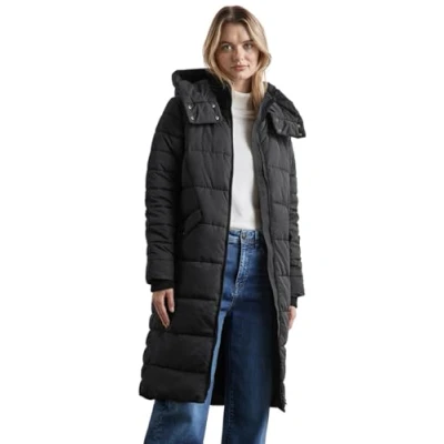 Abbildung von STREET ONE Damen A201975 Gefütterte Lange Jacke,Schwarz,42