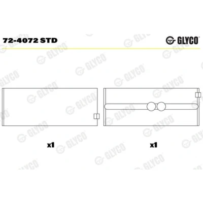 Abbildung von GLYCO 72 4072 STD Kurbelwellenlager