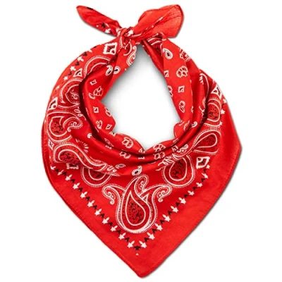 Abbildung von Bandana Rot für Damen &amp; Herren Baumwolle Kopftücher Sommer Winter