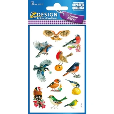 Abbildung von AVERY Zweckform Papier Sticker Vögel 33 Aufkleber (Dekosticker, Tiersticker, selbstklebend, Kindergeburtstag, Mitgebsel, Scrapbooking, Fotoalbum, Tagebuch, Bullet Journal, Dekorieren, Basteln) 55713