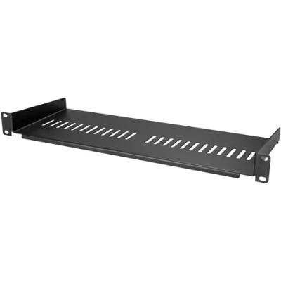 Abbildung von StarTech.com 1HE Fachboden 1U perforiertes Universal Rack Montage Regal für 19 Zoll Netzwerkschränke Passiv belüftet Heavy Duty Tragfähigkeit 20kg 18cm tiefe Ablage, schwarz (CABSHELF1U7V)