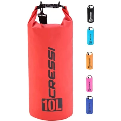 Abbildung von Cressi Dry Bag Wasserdichte Taschen mit langem verstellbaren Schulterriemen Für Tauchen, Bootfahren, Kajak, Angeln, Rafting, Schwimmen, Camping und Snowboarden