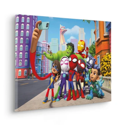 Abbildung von Komar Keilrahmenbild Spidey and His Amazing Friends Selfie Größe 60 x 40 cm Leinwandbild, Bild, Kinderzimmer, Marvel, Bunt