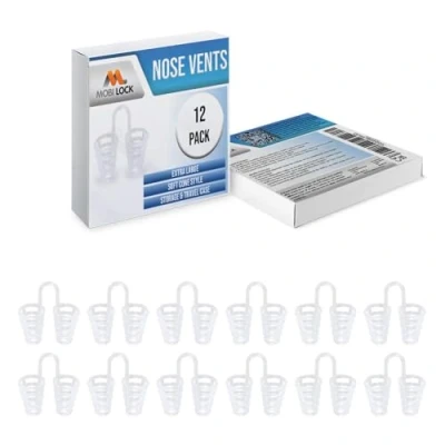 Abbildung von Nasenentlastung Nasendilatator (12er Packung XL) Weichkegel Entlüftungen Einfache Lösung Perfekt für Nasenatmer von Mobi Lock