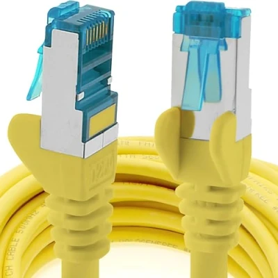 Abbildung von 10m CAT6a Netzwerkkabel gelb 1 Stück CAT 6 A Patchkabel 10000 Mbit s SFTP PIMF 500 MHz kompatibel zu CAT5 CAT6 CAT7 DSL Internet Switch Router