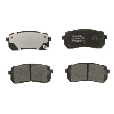 Abbildung von BOSCH 0 986 494 828 Bremsbelagsatz Low Metallic mit integriertem Verschleißwarnkontakt, akustischer Verschleißwarnung Anti Quietsch Blech