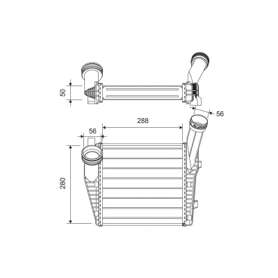 Abbildung von VALEO 822947 Ladeluftkühler ohne Sensor PORSCHE: Cayenne, VOLKSWAGEN: Touareg I, AUDI: Q7