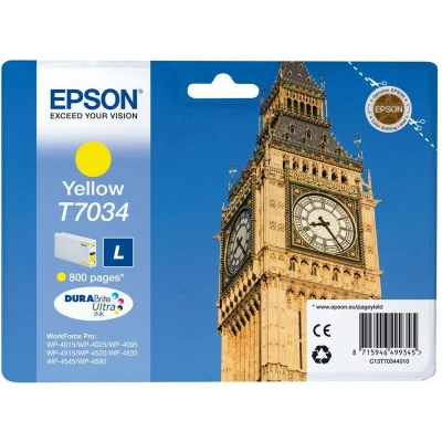 Abbildung von Epson T7034 Tintenpatrone Big Ben, Singlepack gelb, Large
