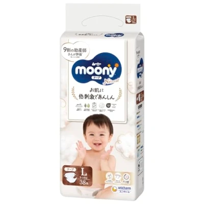 Abbildung von Japanische windeln Moony Natural L (9 14 kg) 38 psc//Japanese diapers psc