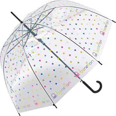 Abbildung von Benetton Glockenschirm transparent Automatik Signature Dot