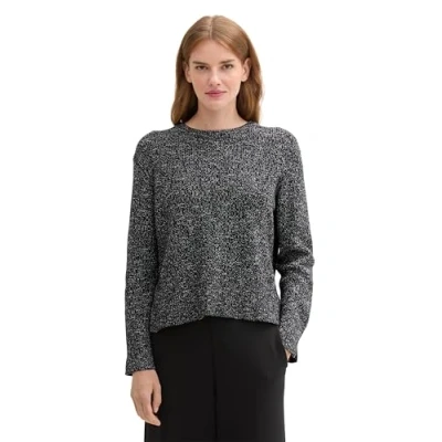 Abbildung von TOM TAILOR V Ausschnitt Pullover, mit kleinen Schlitzen an Ärmeln und Saum