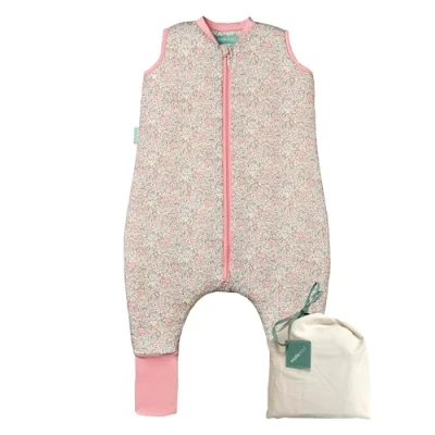 Abbildung von molis&amp;co Baby Schlafsack mit Füßen und Socke Ideal für den Winter Babyschlafsack Beinen 2,5 tog 100% Baumwolle (Oeko TEX 100), Premium Qualität Pastel Floral (60 cm)