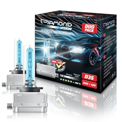 Abbildung von Diamond Vision 2X D3S 42V 35W Xenon Look Zugelassen &amp; eintragungsfrei Halogen KFZ Autolampen 8000k Super Ultra White HID Bi Nightbreaker E Prüfzeichen PK32d 5