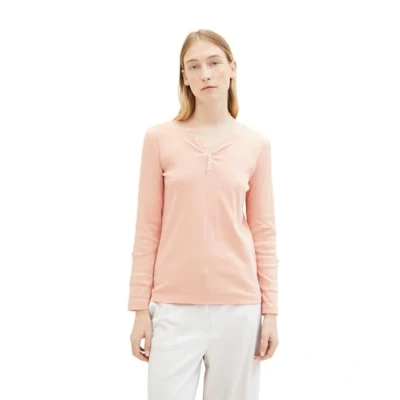 Abbildung von TOM Tailor Langarmshirt, Damen, Größe: XL, Apricot offwhite stripe ck