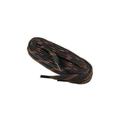 Abbildung von Flache Schnürsenkel für Arbeitsschuhe, Gesundheitsschuhe und Sicherheitsschuhe robustes Gewebe, von Worker Walker Laces Pro, 1 Paar (9176 schwarz mit braun / 90 cm 35 zoll)