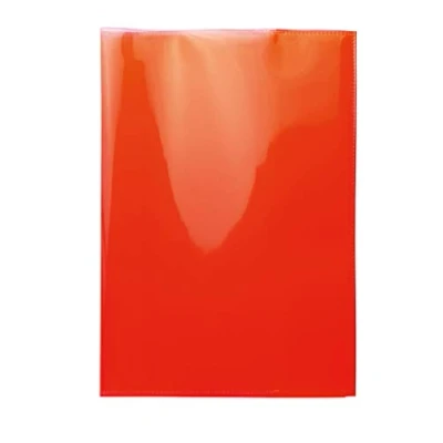 Abbildung von HERMA 19616 Heftumschläge A5 Transparent Rot, 10 Stück, Hefthüllen aus strapazierfähiger, abwischbarer &amp; extra dicker Polypropylen Folie, durchsichtige Heftschoner Set für Schulhefte, farbig