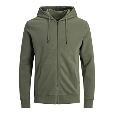 Abbildung von JACK &amp; JONES Herren Jjebasic Zip Hood Noos Cardigan Sweater, Dusty Olive, L EU