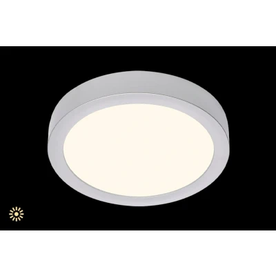 Abbildung von BRILONER Leuchten LED Aufbauleuchte, Deckenlampe, Deckenleuchte 16,5 Watt, 1.600 Lumen, 3.000 Kelvin, Rund, Chrom Matt, 225x32mm (DxH)