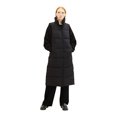 Abbildung von TOM Tailor Denim LONG Puffer VEST Weste, Damen, Größe: XS, Deep black