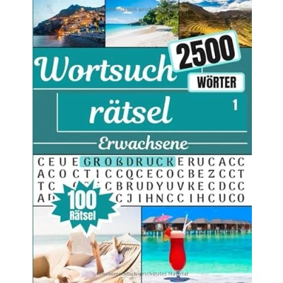 Abbildung von Wortsuchrätsel: Wörter Suchen für Erwachsene und Senioren Großdruck Rätselbuch Band 1 100 Buchstabensalat &amp; 2500 in Großer Schrift ... zu Hause oder den Urlaub