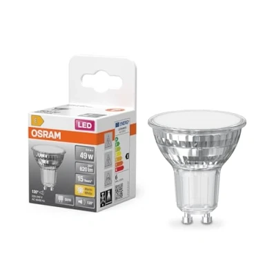 Abbildung von OSRAM LED Spot Star PAR16 Reflektor, 2700 K warmweiß, 5,6 W, GU10, 120, 620 lm, klar, für Spotbeleuchtung, Flächenlicht, Wohnräume, 15.000h