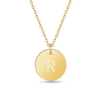 Abbildung von GD GOOD.designs Kette mit Buchstabe R Gold 18 Karat Wasserfest I Goldkette für Damen A Z Anhänger Initial Buchstabenkette