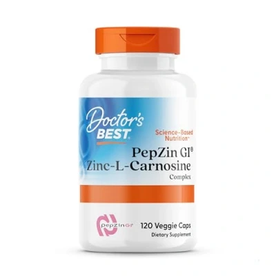 Abbildung von Doctor&#039;s Best, PepZinGl, Zink L Carnosin Komplex, 120 vegane Kapseln, Laborgeprüft, Mineralien, Glutenfrei, Sojafrei, Vegetarisch