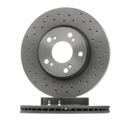 Abbildung von BREMBO XTRA LINE 09.A455.1X Bremsscheibe 282 23 5 gelocht/innenbel. beschichtet mit Schrauben HONDA: CIVIC 8 Hatchback, 10,