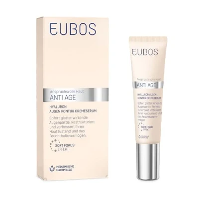 Abbildung von EUBOS ANTI AGE, Hyaluron Augen Kontur Cremeserum, Für sichtbar glattere Augenkontur, Reduziert Falten und Schwellungen, Augenärztlich geprüft, 15ml