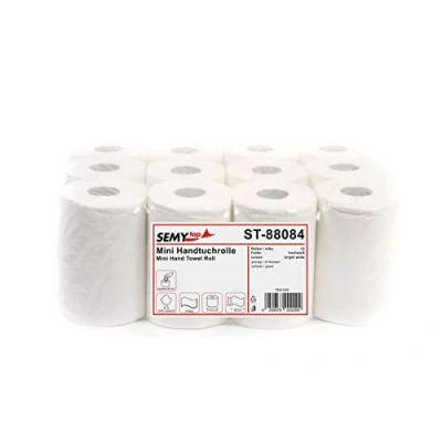 Abbildung von Semy Top Handtuchrolle Mini, Innenabwicklung 20 cm, 2 lagig, hochweiß, 1er Pack (1 x 12 Stück)