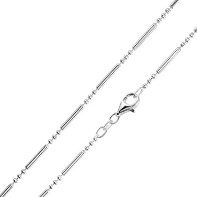 Abbildung von MATERIA 925 Silber Kugelkette lang 6,2g 2mm Damen Halskette Collier in 40 45 50 60 70 cm + Box #K38, Länge Halskette:45