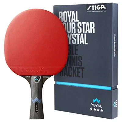 Abbildung von STIGA Royal Crystal Tischtennisschläger Hochgeschwindigkeits Schläger mit ITTF zertifiziertem STAR 4 Belag, 2,0 mm Schwamm und Technology Perfekt für schnelle präzise Ping Pong Spiele