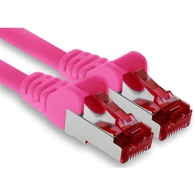 Abbildung von 1aTTack.de 1x 10m CAT6 Patchkabel S/FTP PIMF Schirmung CAT.6 RJ45 Netzwerkkabel Ethernetkabel DSL LAN Router Switch Modem Patchfeld magenta 1 Stück