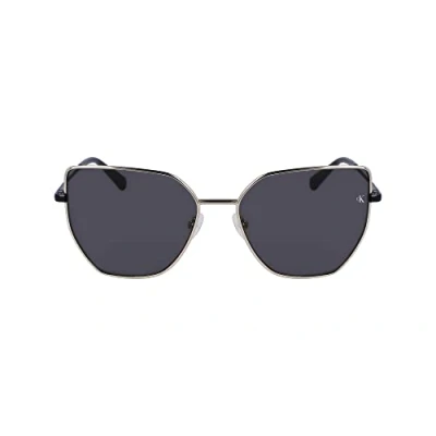 Abbildung von Calvin Klein Jeans CKJ23202S Sonnenbrille, Damen, Größe: 60, Gold/black