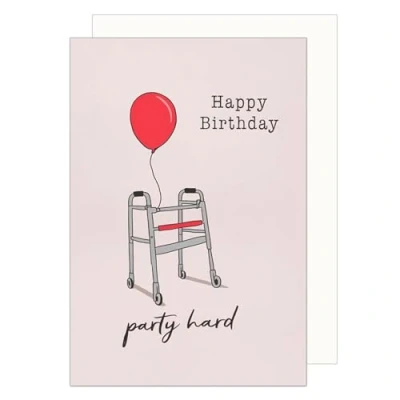 Abbildung von Edition Seidel Premium Geburtstagskarte mit Umschlag. Glückwunschkarte Grußkarte Karte lustigem Spruch Geburtstag Happy Birthday Mann Frau Rollator (G3628 SW024)