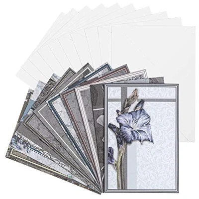 Abbildung von Ideen mit Herz Grußkarten Set Umschlägen 10 Motiv Karten blanko bunt neutral Ideal für Glückwünsche zum Geburtstag, Hochzeit, uvm. Din B6 (Kondolenz Blumen)