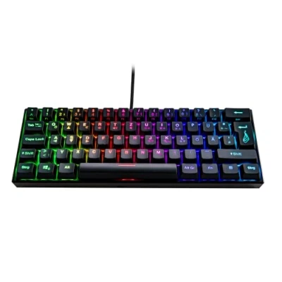Abbildung von SureFire Kingpin M1 60% Mechanische Gaming Tastatur Deutsch, Multimedia Keyboard klein &amp; mobil, RGB mit Beleuchtung, 100% Anti Ghosting Tasten, deutsches Layout QWERTZ