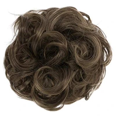 Abbildung von CAISHA Scrunchie Haarteil Haargummi Dutt Haarverdichtung Groß Emilia Gewellt Unordentlich DM15cm Brünett Mix G18E