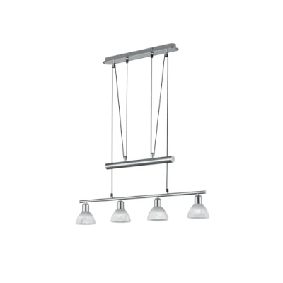 Abbildung von Trio Leuchten LED JoJo Pendelleuchte &quot;Levisto&quot; in Nickel matt, Glas alabasterfarbig weiß 371010407