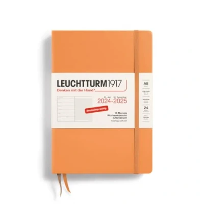 Abbildung von LEUCHTTURM1917 370616 Wochenkalender &amp; Notizbuch 2025, Medium A5 Hardcover 18 Monats Planer, 80 g, liniert Apricot
